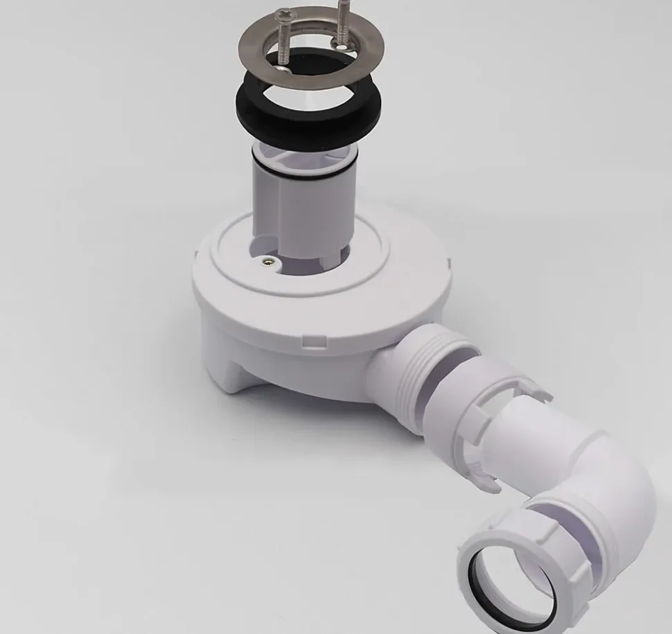 Bonde siphon diam. 50 mm extraplate universelle à évacuation horizontale pour receveur de douche, sortie en 40 mm