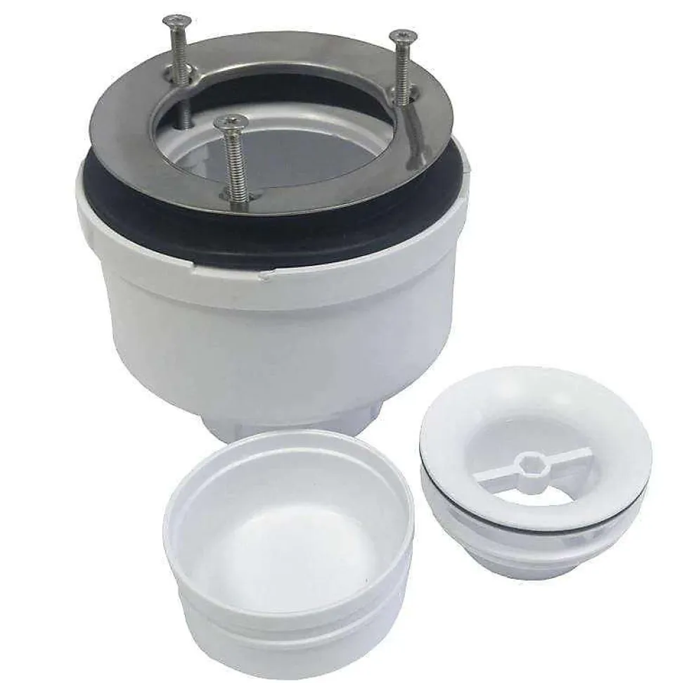 Bonde siphon universelle diam. 90 mm à évacuation verticale pour receveur de douche, sortie en 40 mm ou 50 mm McAlpine
