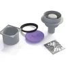 Bonde verticale receveur à carreler plastique gris Q-board Liquid
