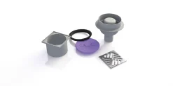 Bonde verticale receveur à carreler plastique gris Q-board Liquid