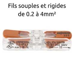Borne à leviers Wago S221 In Line 4mm² (à l'unité)