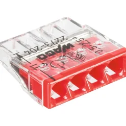 Borne de connexion Wago Série 2273 fil rigide - Transparent - rouge - Wago