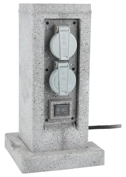 Borne de jardin extérieure Zenitech 4 prises + 2 interrupteurs 5 m
