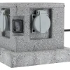 Borne de jardin extérieure Zenitech 4 prises + 2 interrupteurs 5 m horizontal