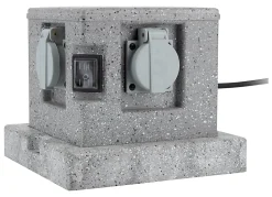 Borne de jardin extérieure Zenitech 4 prises + 2 interrupteurs 5 m horizontal