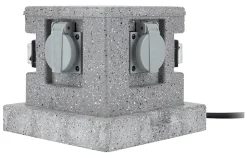Borne de jardin extérieure Zenitech 4 prises + 2 interrupteurs 5 m horizontal