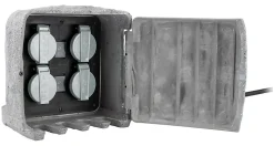 Borne de jardin extérieure Zenitech 4 prises + 2 interrupteurs 1.5 m