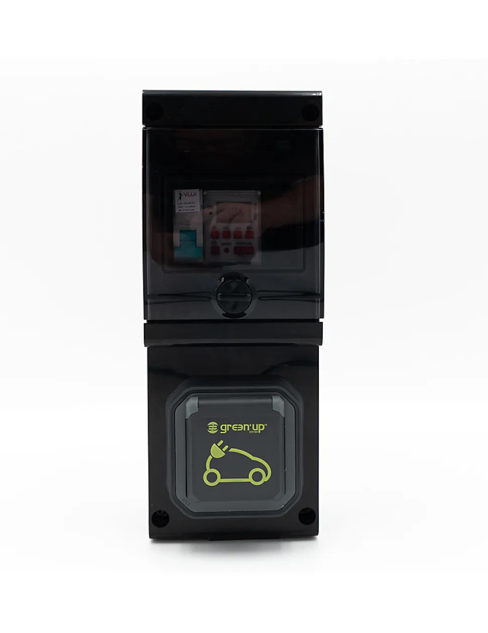 Borne De Recharge Avec Horloge équipée D'une Prise Green'up Complète Avec Protections