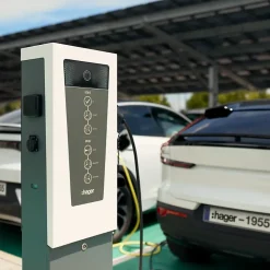 Borne de recharge double pour voiture électrique Witty Park 7.4 kW avec RFID - HAGER - XEV600