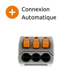 Borne rapide automatique à cliquet S222 - 3 entrées - Wago