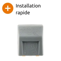 Borne rapide automatique à cliquet S222 - 3 entrées - Wago