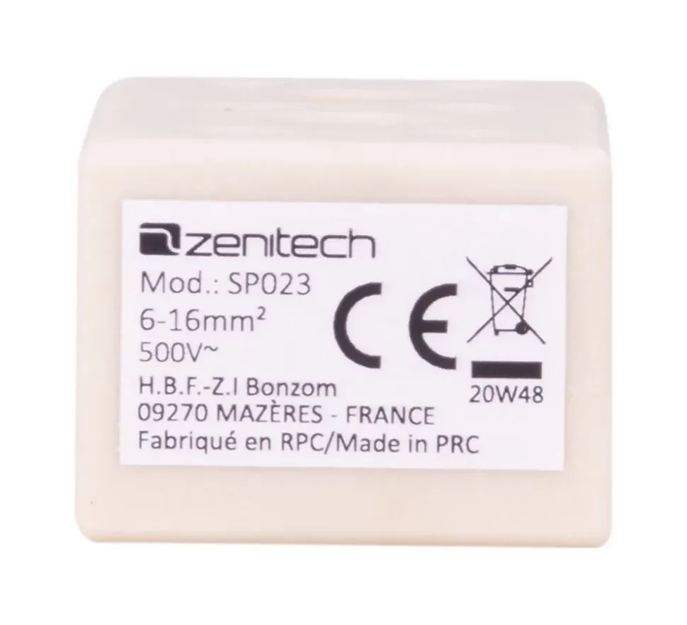 Borne stéatite tripolaire 6 à 16mm² - Zenitech