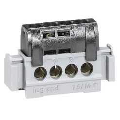 Bornier de phase Legrand 4 points noir