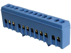 Bornier modulaire neutre 12 points Zenitech bleu