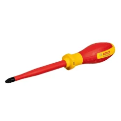 Bosch Professional tournevis VDE plat PZ3x125 (certifié jusqu'a 1 000 V, isolé avec un élastomere thermoplastique (TPE))