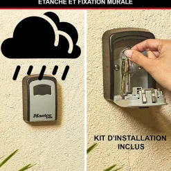 Boîte à clés sécurisée à combinaison programmable et fixation murale Master Lock