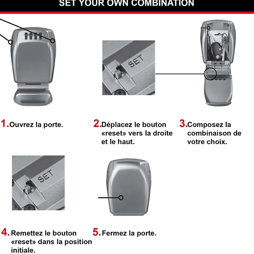 Boîte à clés sécurisée haute sécurité fixation murale Master Lock