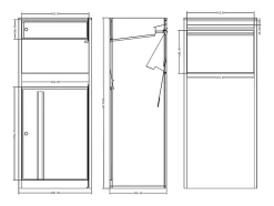 Boîte à colis anthracite - L45 x l35 x H105 cm - COLIBRI