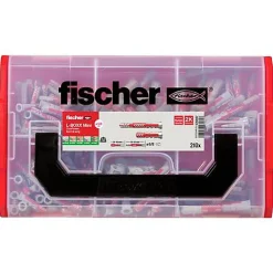 Boîte assortiment chevilles Fischer DUOPOWER FIXtainer 539867 - 210 pcs (6x30, 6x50, 8x40, 8x65)