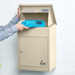 Boîte aux lettres 1 porte Boîte à colis SMART PARCEL BOX Beige en acier