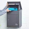 Boîte aux lettres 1 porte Boîte à colis SMART PARCEL BOX Gris foncé en acier