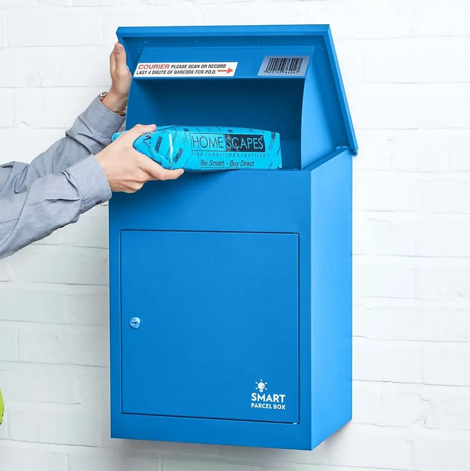 Boîte aux lettres 1 porte Boîte à colis SMART PARCEL BOX Bleue en acier