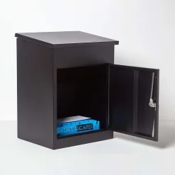 Boîte aux lettres 1 porte Boîte à colis SMART PARCEL BOX Noire en acier