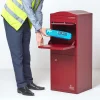 Boîte aux lettres 1 porte Boîte à colis SMART PARCEL BOX Large Bordeaux en acier