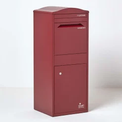 Boîte aux lettres 1 porte Boîte à colis SMART PARCEL BOX Large Bordeaux en acier
