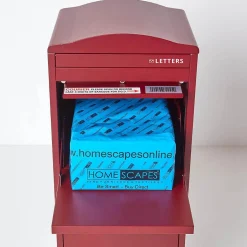 Boîte aux lettres 1 porte Boîte à colis SMART PARCEL BOX Large Bordeaux en acier