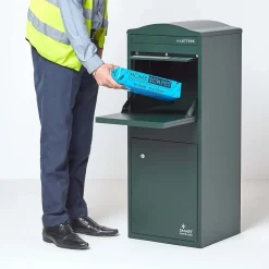 Boîte aux lettres 1 porte Boîte à colis SMART PARCEL BOX Large Vert foncé en acier