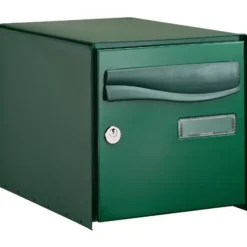 Boîte aux lettres 2 portes Lys Vert acier résistant à la rouille