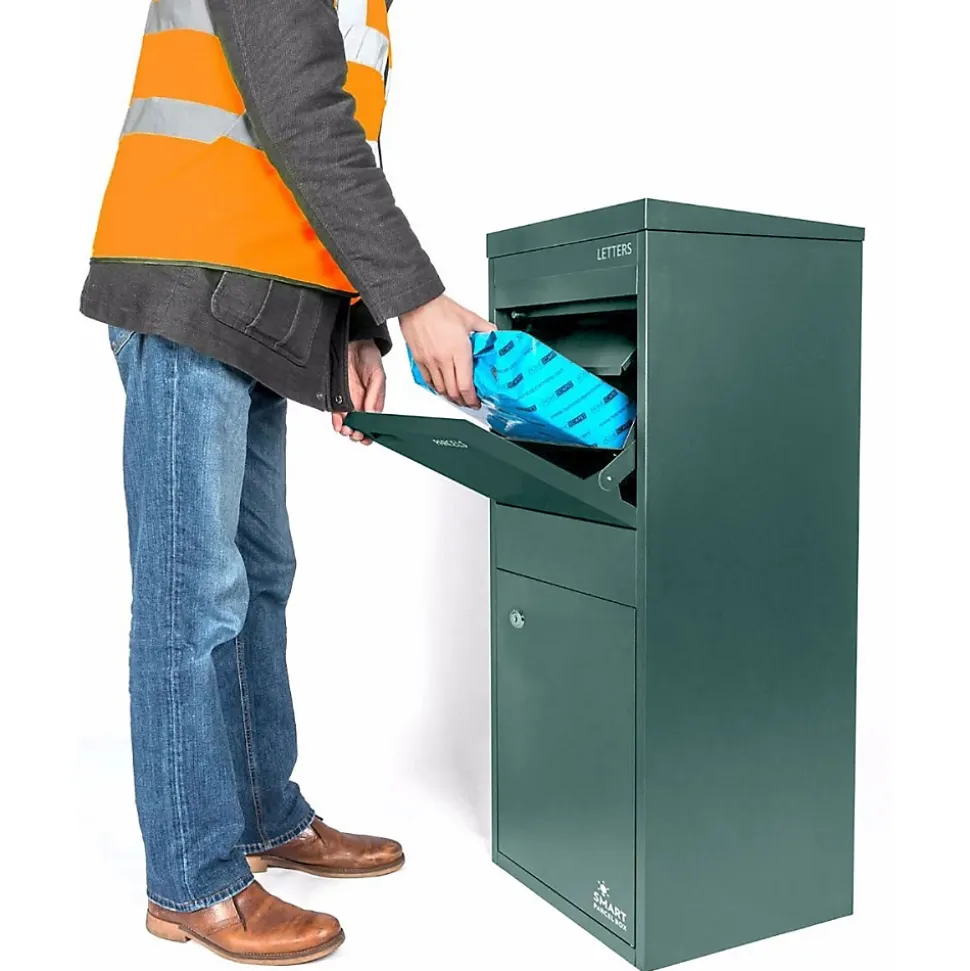 Boîte aux lettres 2 portes Boîte à colis SMART PARCEL BOX Large Vert en acier