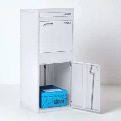 Boîte aux lettres 2 portes Boîte à colis SMART PARCEL BOX Large Blanc en acier