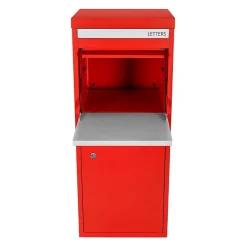 Boîte aux lettres 2 portes Boîte à colis SMART PARCEL BOX Large Rouge en acier