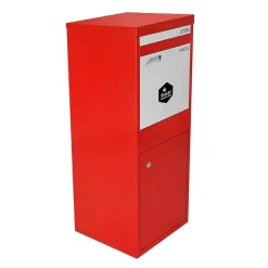 Boîte aux lettres 2 portes Boîte à colis SMART PARCEL BOX Large Rouge en acier