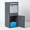 Boîte aux lettres 2 portes Boîte à colis SMART PARCEL BOX Large Gris foncé en acier
