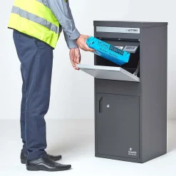 Boîte aux lettres 2 portes Boîte à colis SMART PARCEL BOX Large Gris foncé en acier