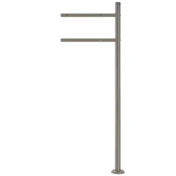 Boîte aux lettres anthracite / imitation bois avec support argenté en acier