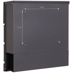 Boîte aux lettres anthracite/aspect marbre sur pied argenté en acier + clés