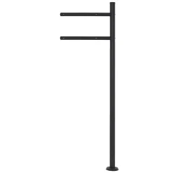 Boîte aux lettres anthracite / imitation bois avec support acier et kit montage