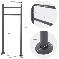 Boîte aux lettres avec support boîte postale anthracite/argent sur pieds +2 clés
