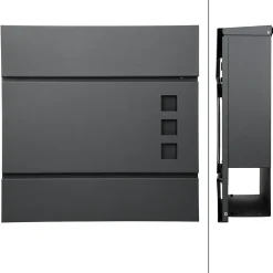 Boîte aux lettres avec support mailbox anthracite moderne avec 2 clés incluses