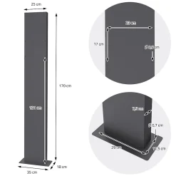 Boîte aux lettres avec support mailbox anthracite moderne avec 2 clés incluses