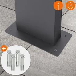 Boîte aux lettres avec support mailbox anthracite moderne avec 2 clés incluses
