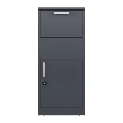 Boîte aux lettres gris avec espace colis en acier galvanisé et serrure papillon