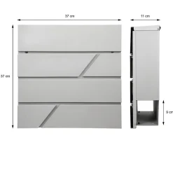 Boîte aux lettres gris clair avec support boîte postale sur pieds acier + 2 clés