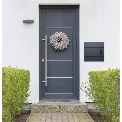 Boîte aux lettres moderne anthracite + compartiment à journaux 2 clés en acier