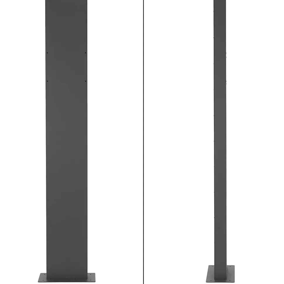 Boîte aux lettres moderne en acier anthracite/ optique bois avec support 170 cm