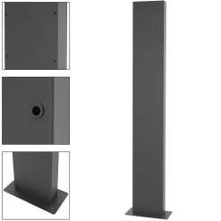 Boîte aux lettres moderne en acier anthracite/ optique bois avec support 170 cm